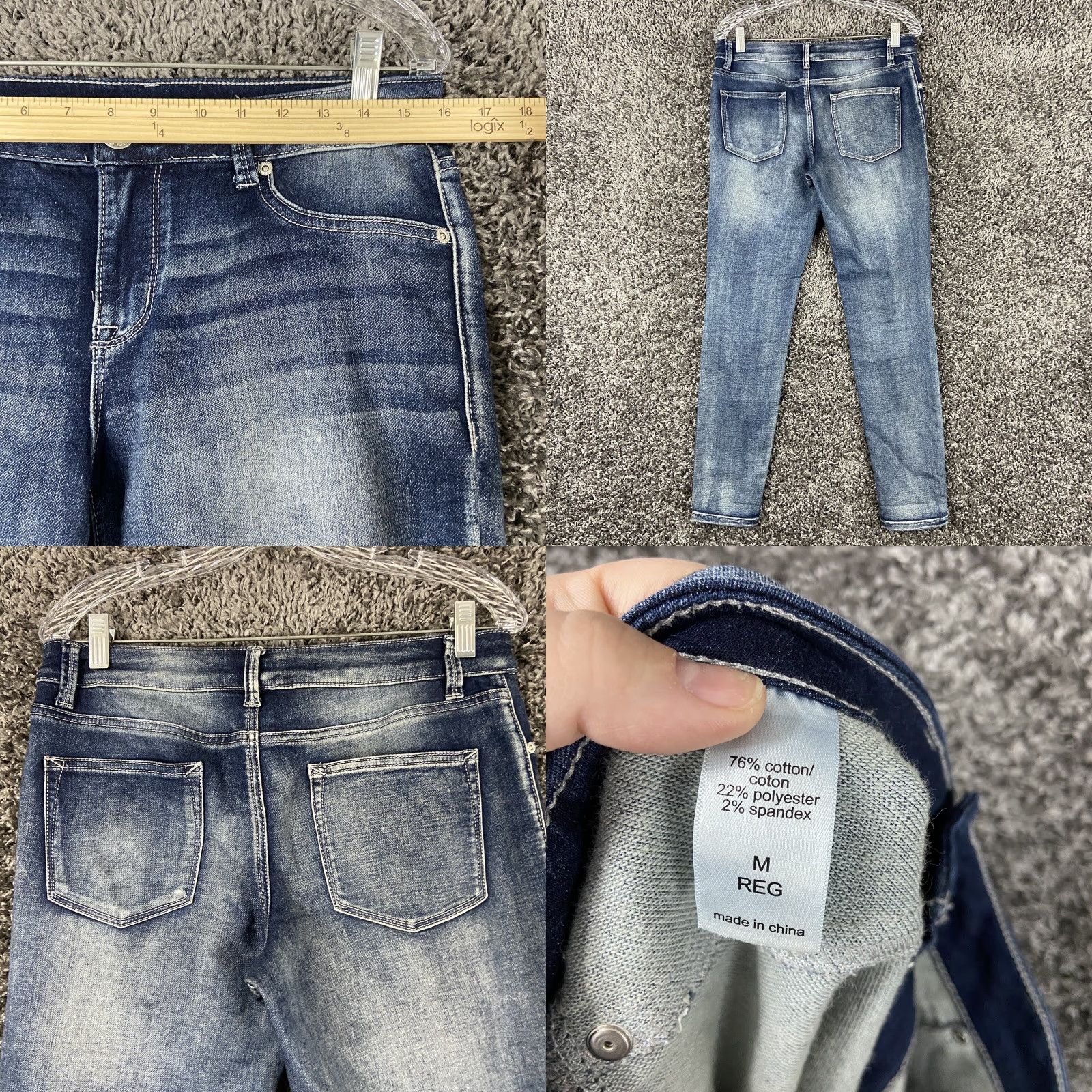Vintage Maurices Jeans Skinny Distressed Blue Medium Women M Regular Size 32" / US 10 / IT 46 - 8 Thumbnail