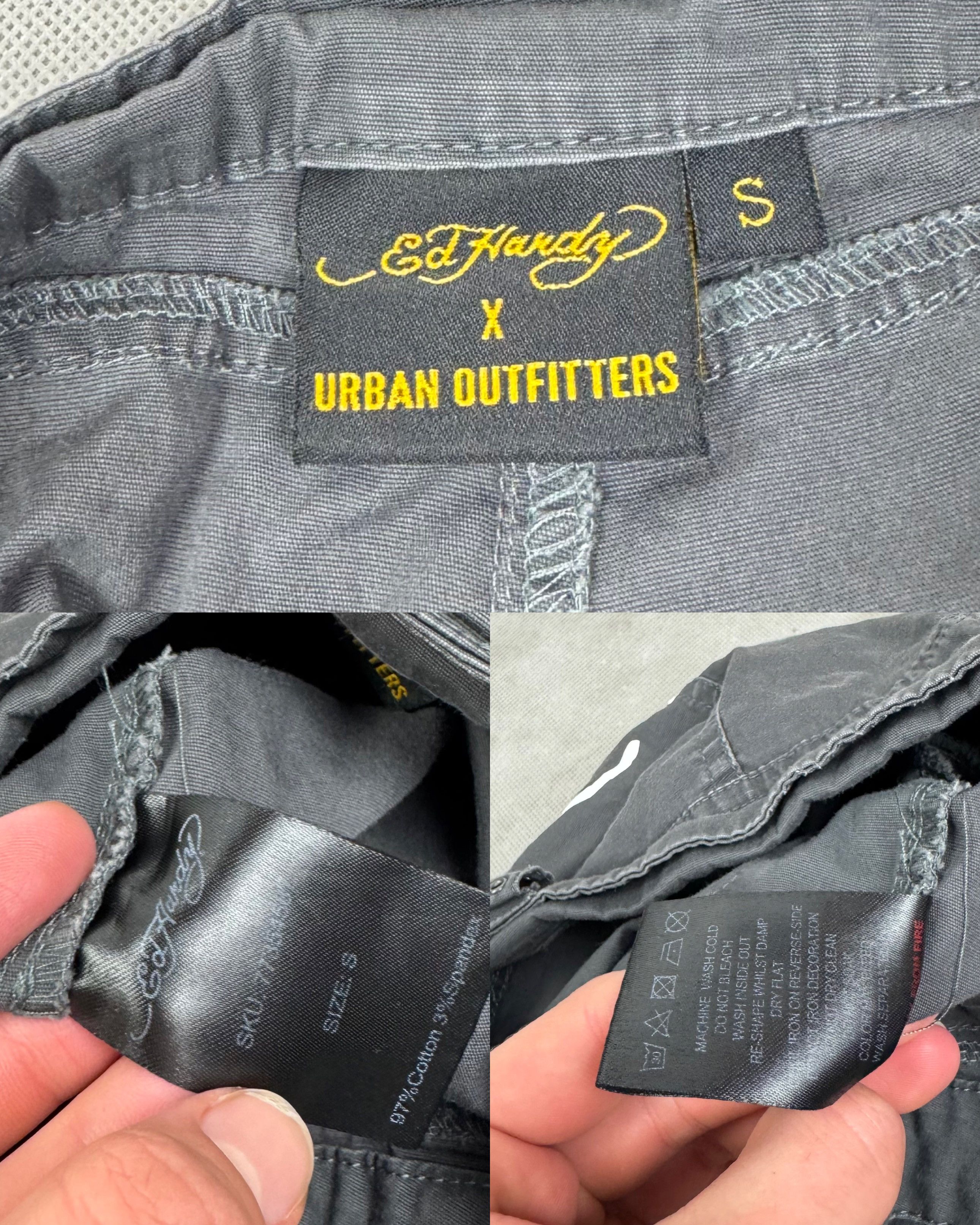 Ed Hardy Ed Hardy X Urban Outfitters Women's Gray Cotton Cargo Pant S Size 30" / US 8 / IT 44 - 3 Thumbnail