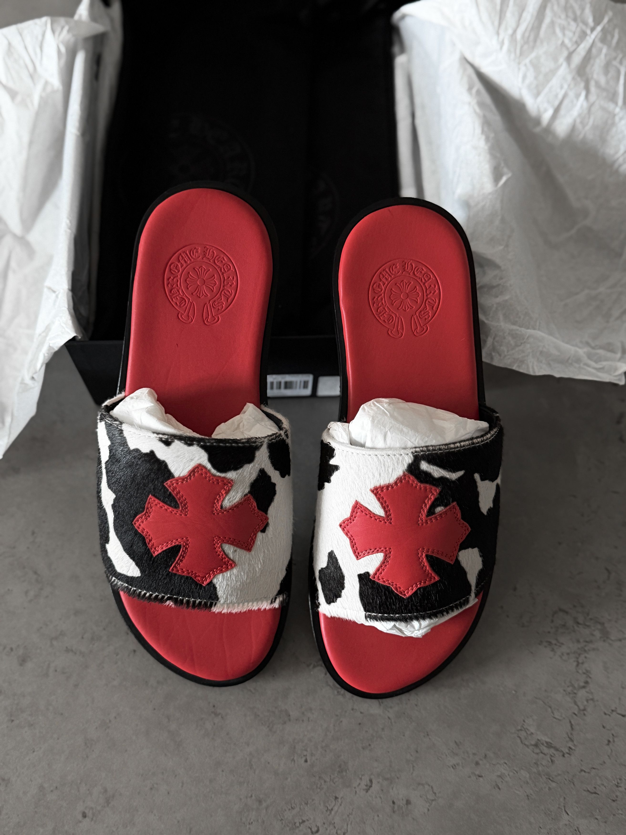 Chrome Hearts Chrome hearts Red patch cow slides Size US 7 / EU 40 - 4 Thumbnail