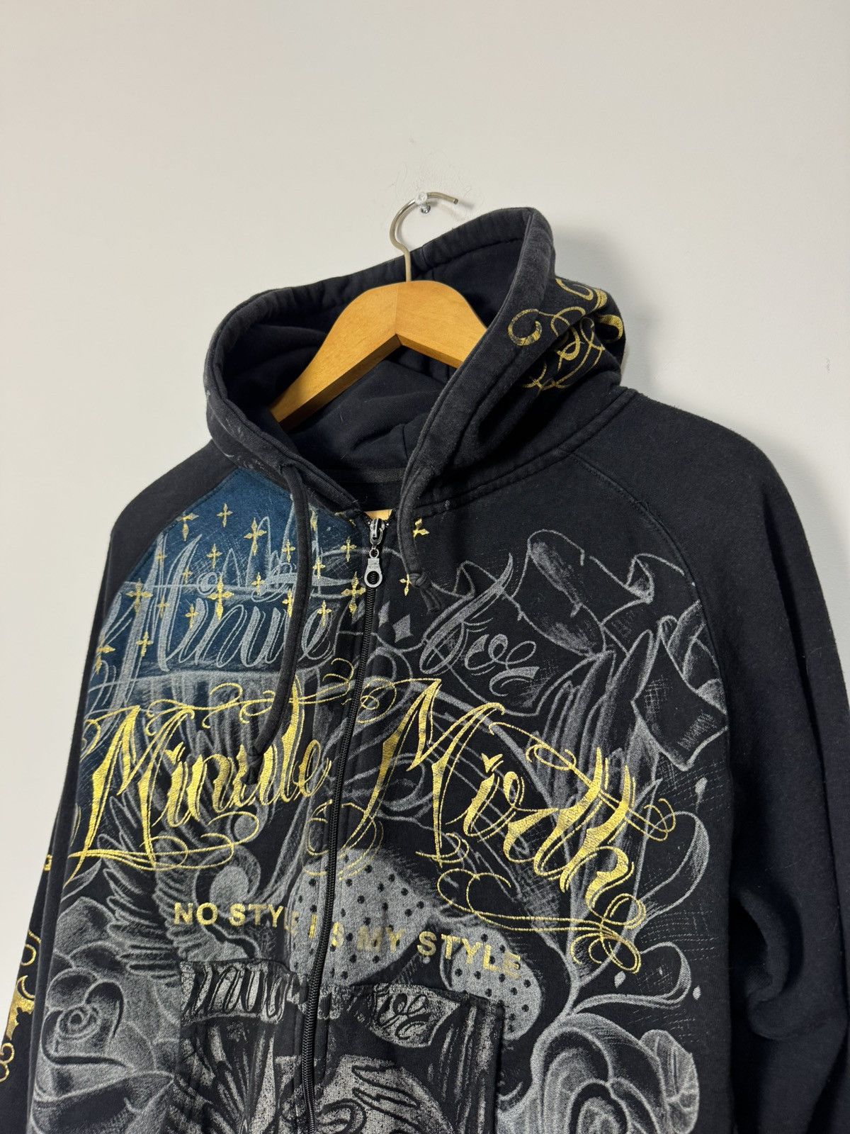 Crazy Vintage Ed hardy Style Y2K zip up hoodie 00s Japanese