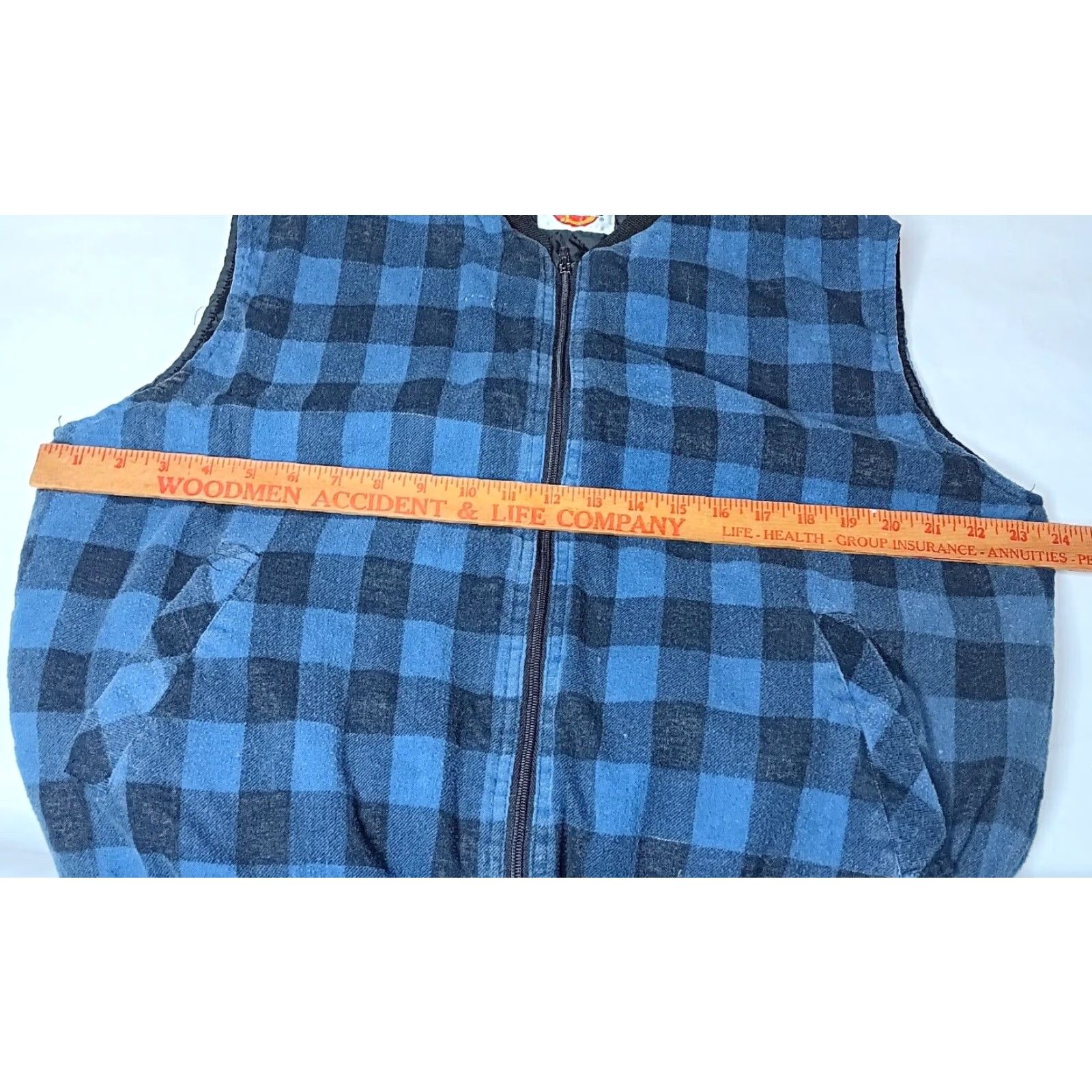 Vintage Vintage Woolrich Vest Men L Regular Quilted Flannel Nylon Lined Black Blue, Workwear, Vest, Zip, Insulated, Vintage Dickies? Size US L / EU 52-54 / 3 - 5 Thumbnail