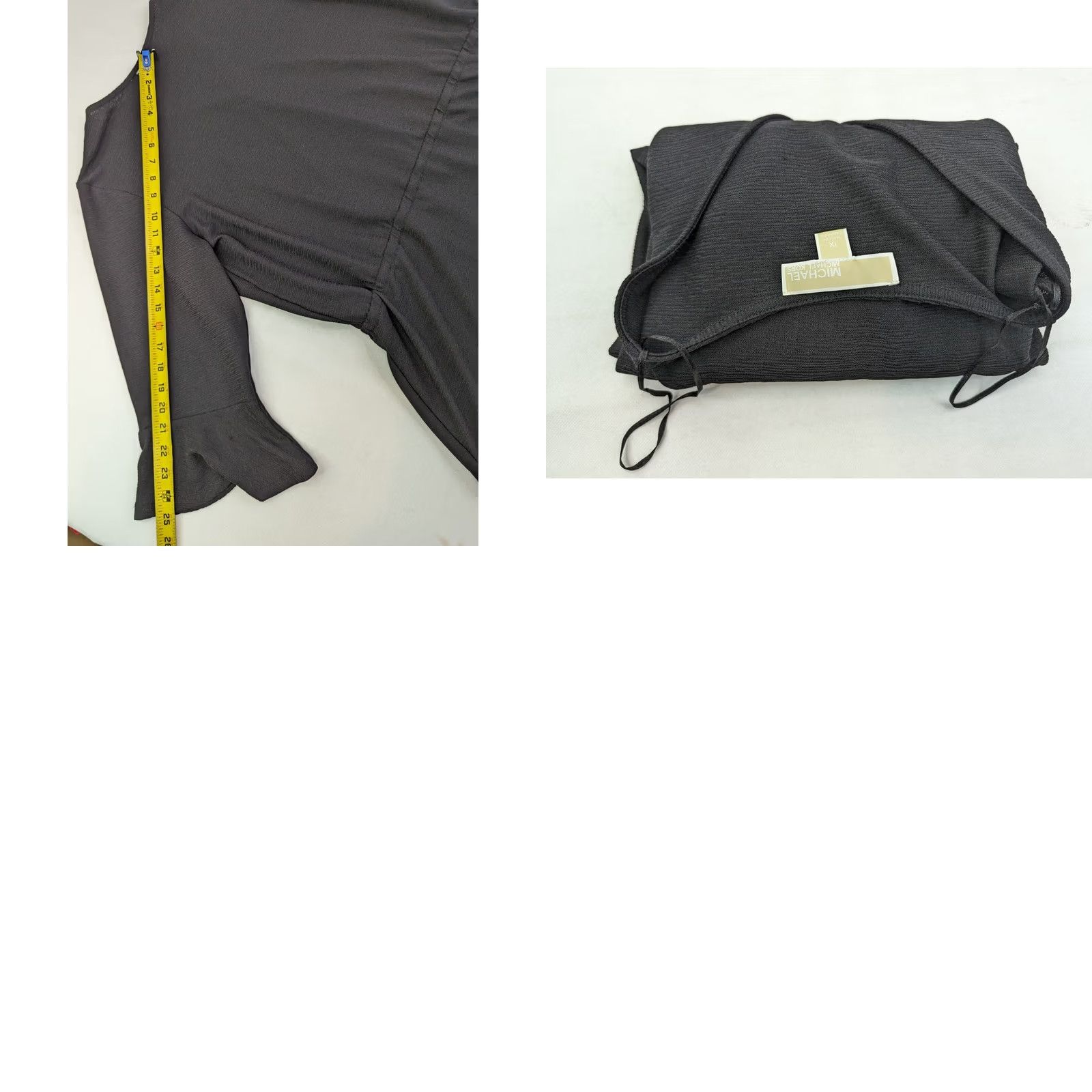 Michael Kors Michael Kors Shirt XL Black V-Neck 3/4 Sleeve Peplum Women Relaxed" Size XL / US 12-14 / IT 48-50 - 9 Thumbnail