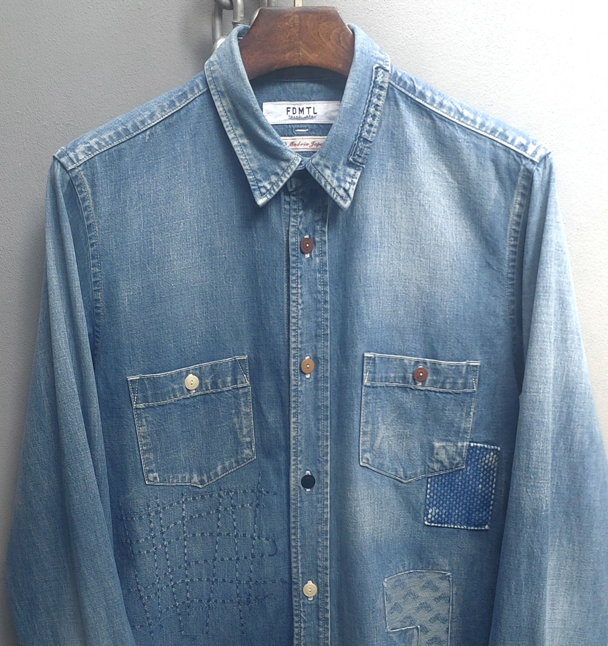 FDMTL FDMTL Patchwork Denim Shirt Size US L / EU 52-54 / 3 - 6 Thumbnail
