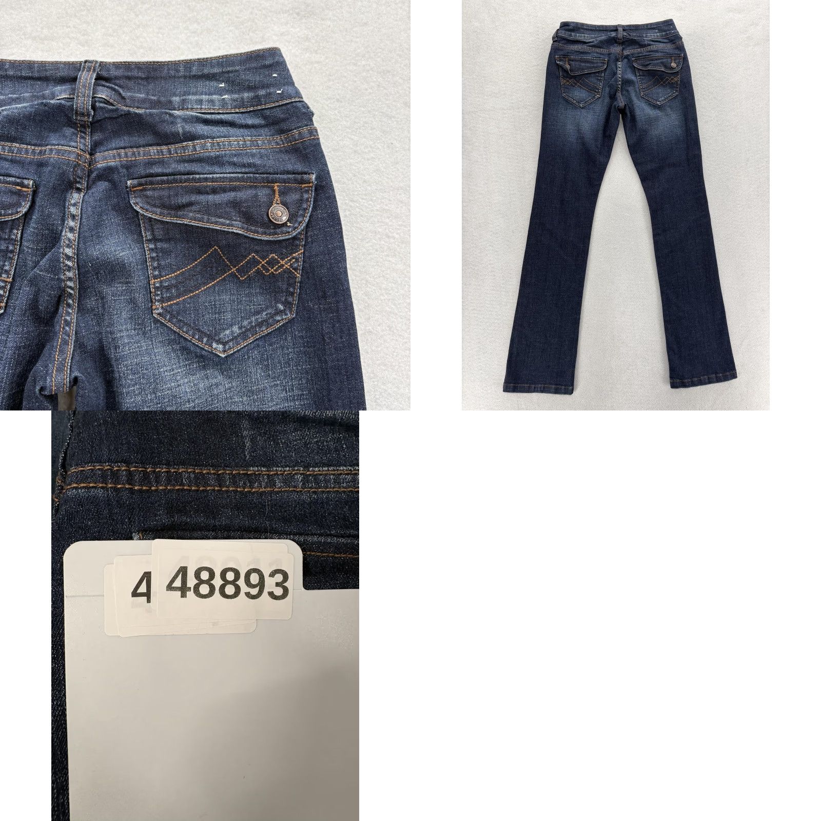 Denime dELiA*s Reese Straight Jeans Womens 0 Dark Wash Low Rise Stretch Denim NWT Casual 5-Pocket Jeans Size 25" / US 0 / IT 36 - 9 Thumbnail