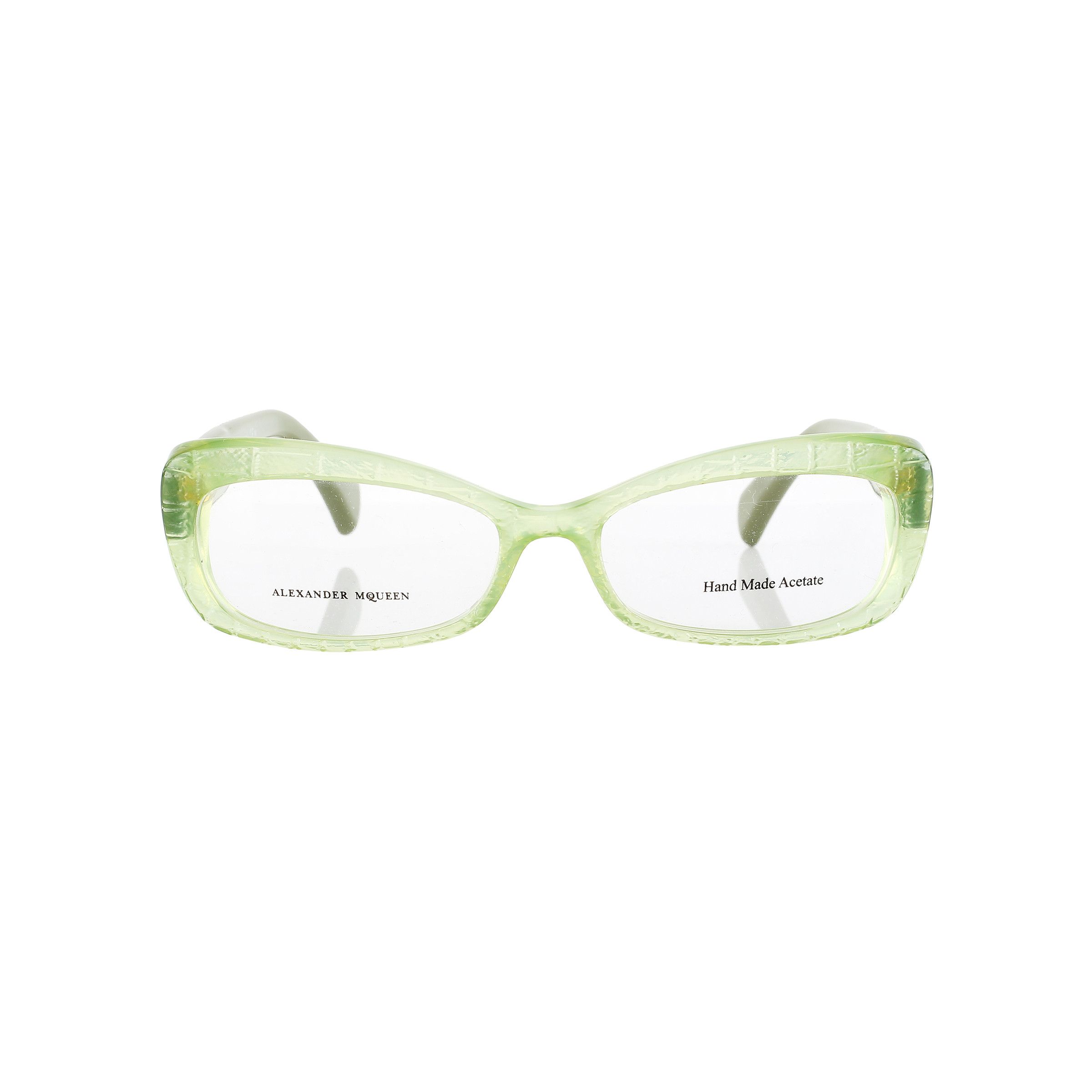 Alexander McQueen Alexander McQueen '90s Transparent Green Cat Eye Glasses Size ONE SIZE - 1 Thumbnail