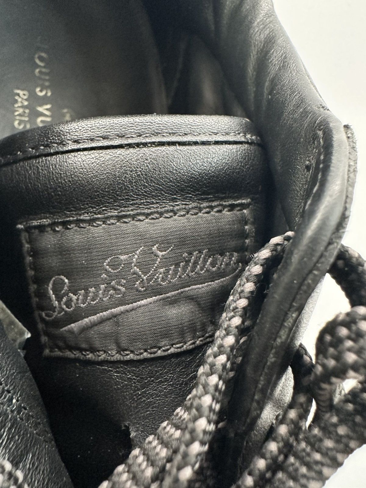 Louis Vuitton Louis Vuitton Black Leather Monogram Canvas Rivoli Sneaker Size US 7.5 / EU 40-41 - 8 Thumbnail