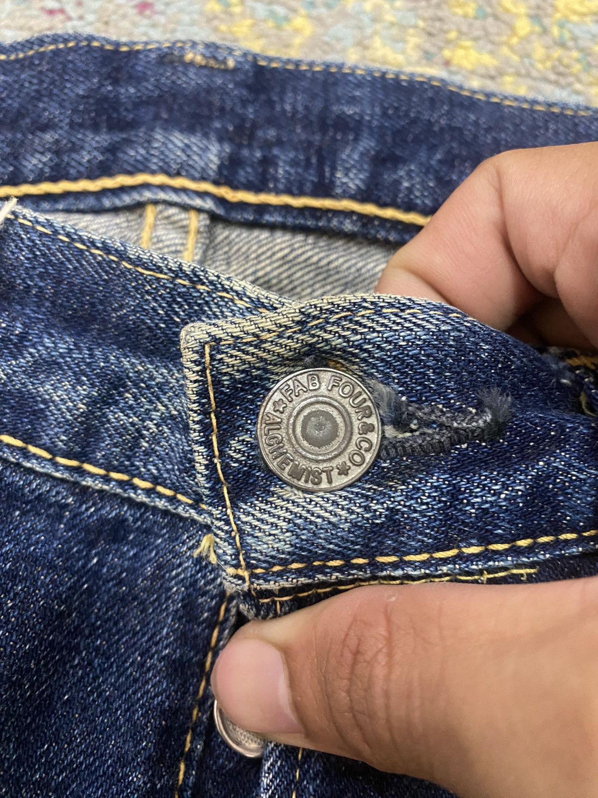 Japanese Brand × Skull Jeans by an Alchemist Rare Skull Jeans Analchemist Selvedge Jeans 29x34 Made Japan Size US 29 - 8 Thumbnail