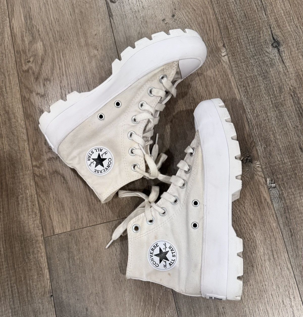 Converse High top white lugged converse Size US 5.5 / IT 35.5 - 1 Thumbnail