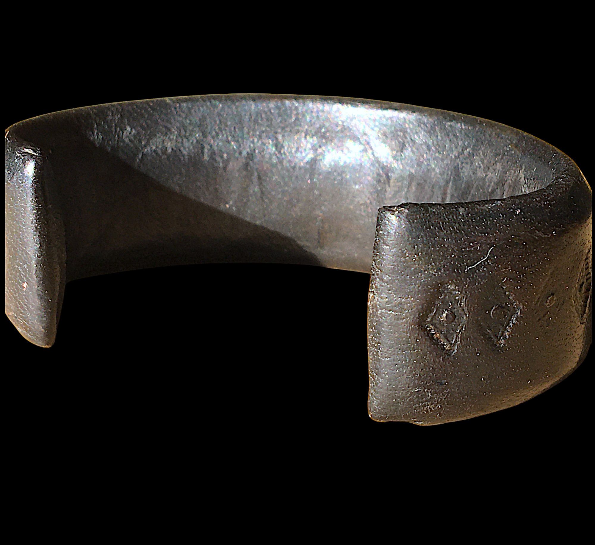 Vintage Tuareg Leather and Brass Cuff Bracelet – Algeria 1970s Size ONE SIZE - 11 Thumbnail