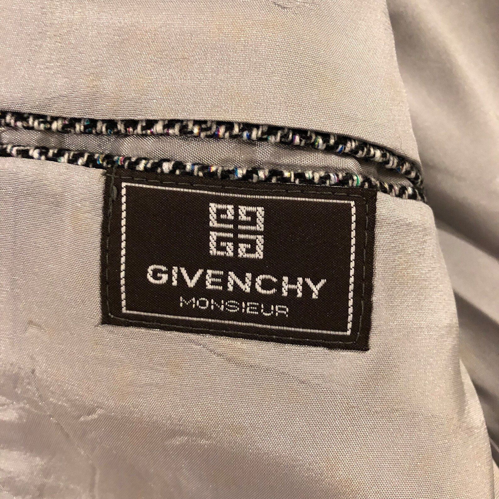 Givenchy Houndstooth Blazer Suit Tweed Wool Jacket Coat Size 42R - 7 Thumbnail