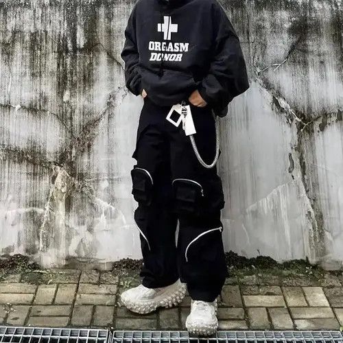 VIBE Wide Cargo Pants High Street with Poker Straight Baggy Y2K Size US 32 / EU 48 - 5 Thumbnail