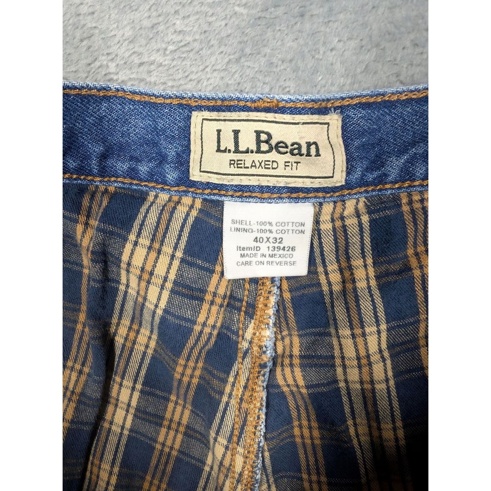 Vintage L.L.Bean Jeans Mens 40x32 Blue Relaxed Fit Flannel Lined Warm Denim Pants Shirt Category: Jeans (Body) Size US 40 / EU 56 - 5 Thumbnail