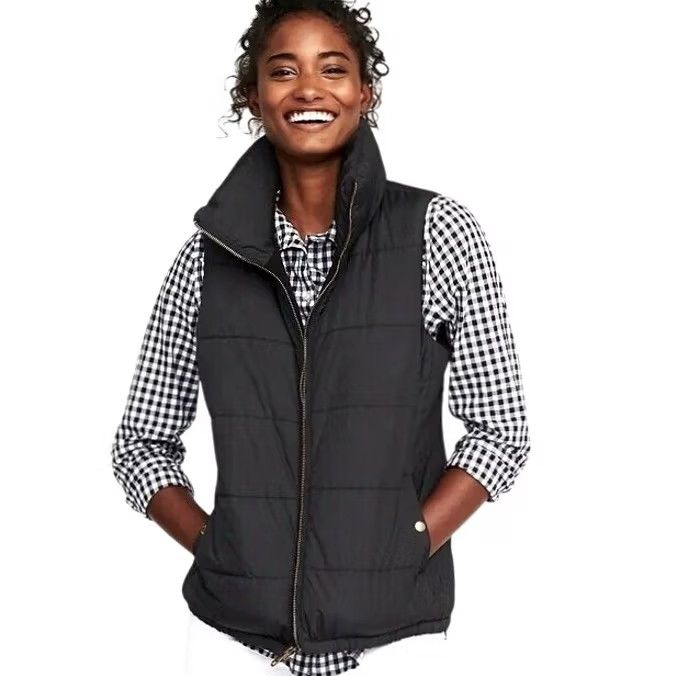 Old Navy Old Navy Womens Puffer Vest Black Jacket Zip Up Insulated S Size S / US 4 / IT 40 - 2 Thumbnail