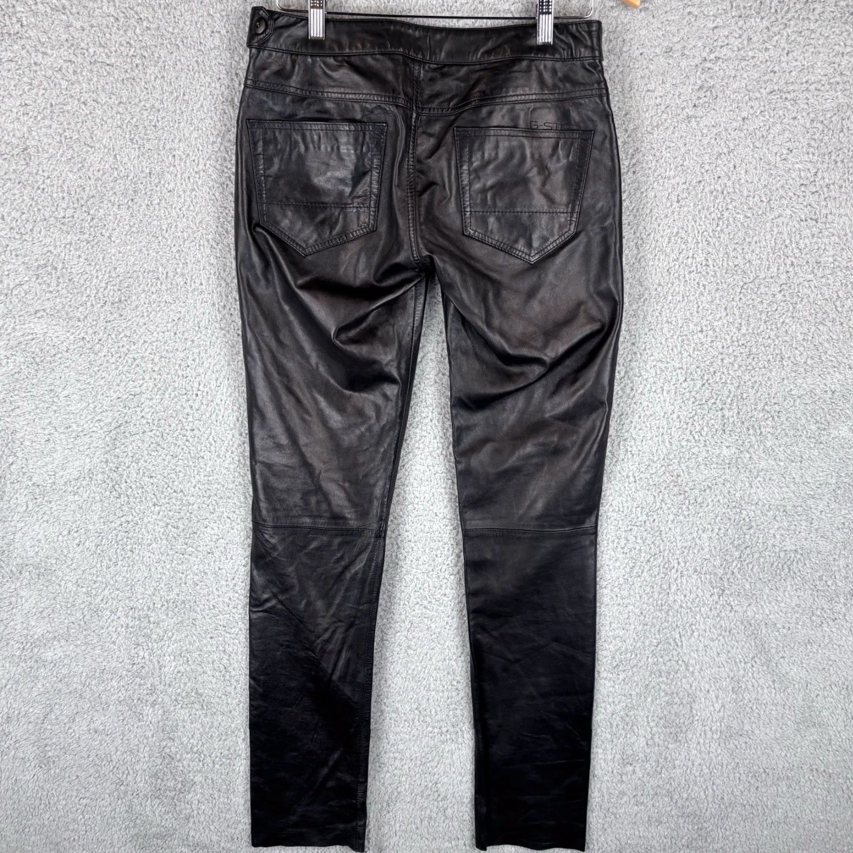 G-Star G-Star Leather Pants Women's 28x32 Black Side Zip Motorcycle Biker 3301 RAW Size 28" / US 6 / IT 42 - 4 Thumbnail