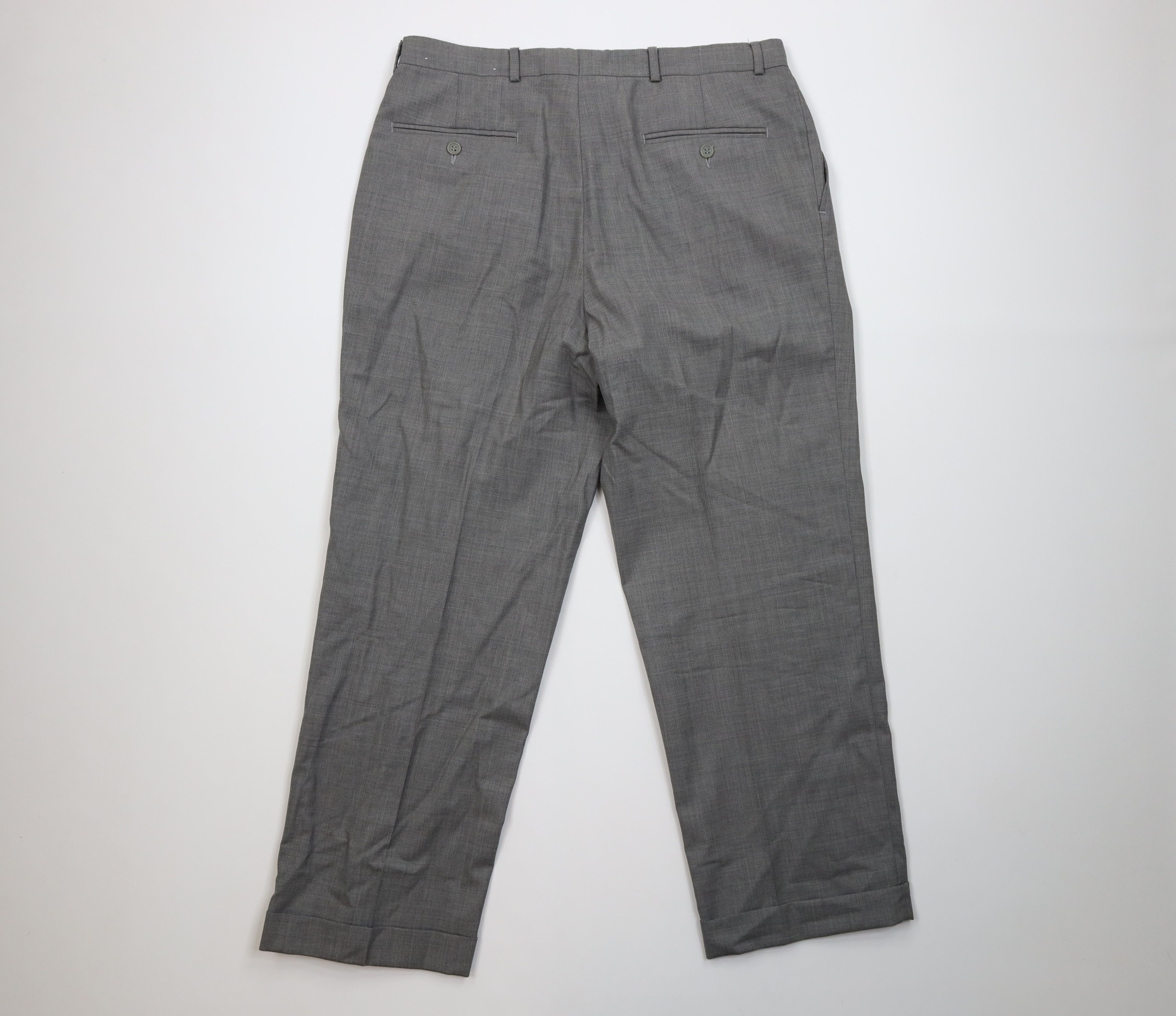 Ralph Lauren Vintage Ralph Lauren Wool Wide Leg Chino Pants Heather Gray Size US 34 / EU 50 - 9 Thumbnail