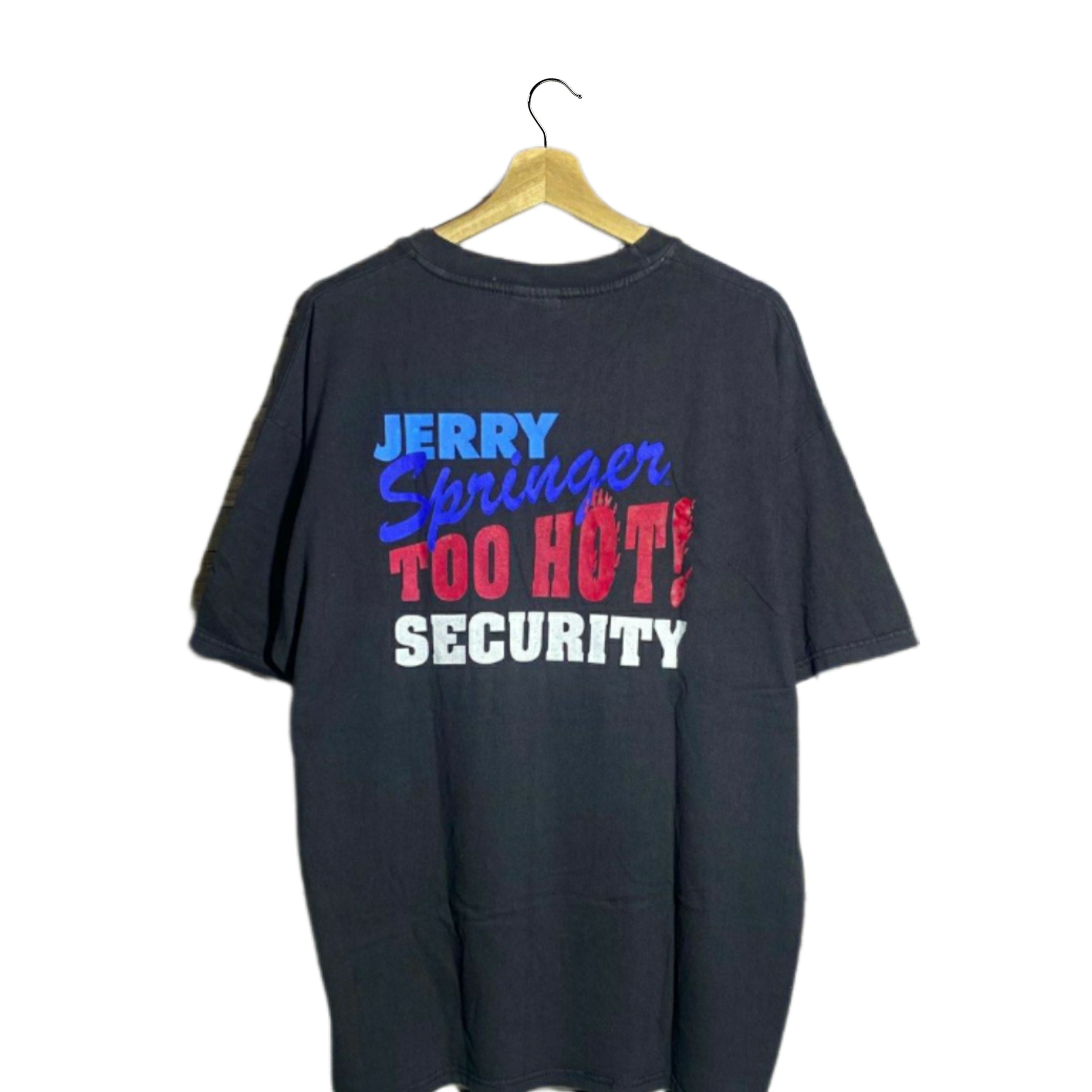 Vintage Vintage 90s Jerry Springer Show Too Hot Security Promo Tee Size US XL / EU 56 / 4 - 1 Thumbnail