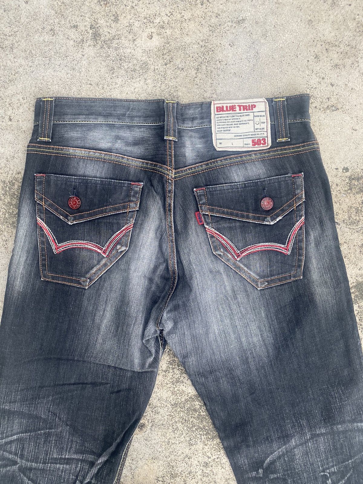 Edwin × Vintage Flare Jeans Vintage y2k Edwin Distress Clawmark Bootcut Size US 35 - 22 Thumbnail
