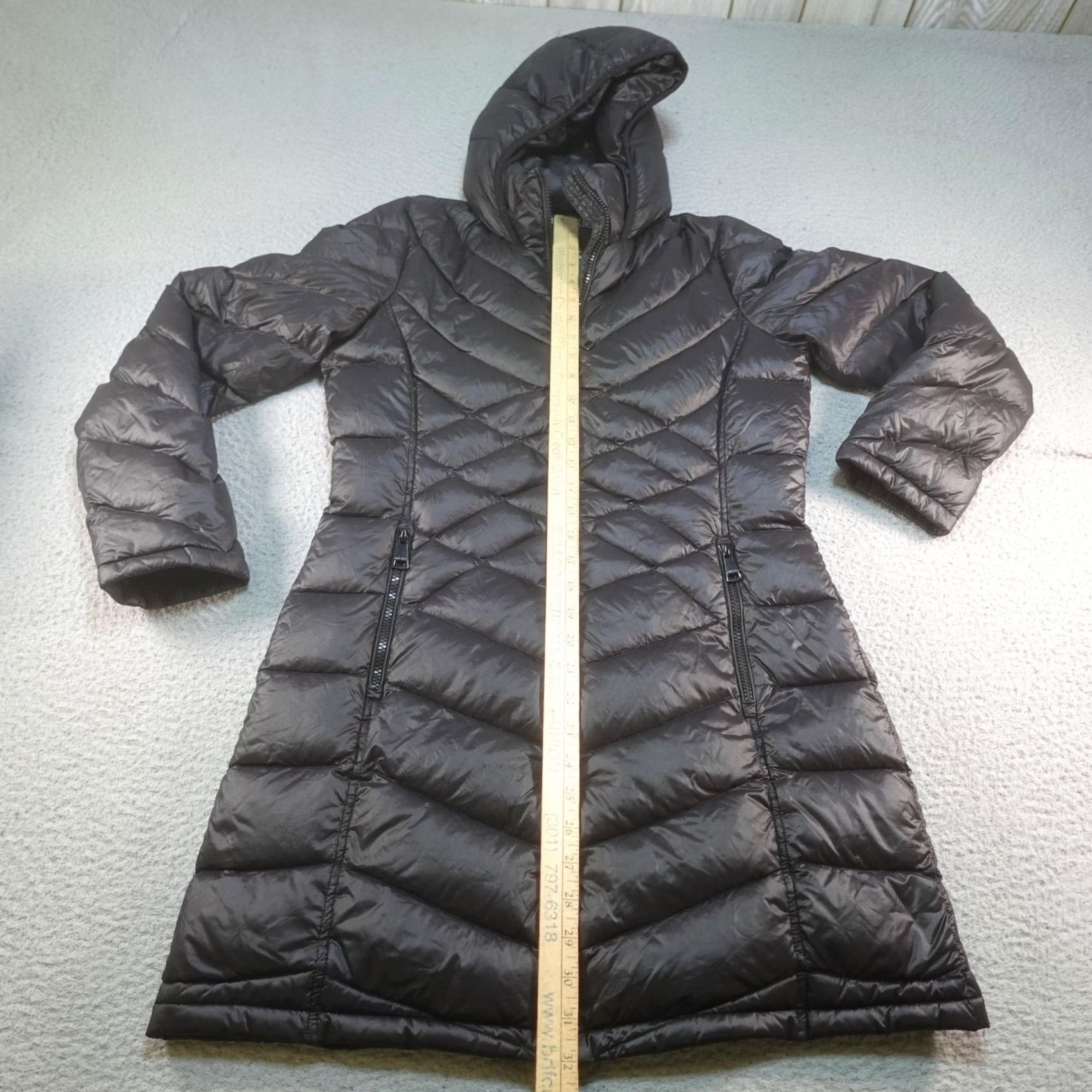 Calvin Klein Calvin Klein Puffer Coat Womens Small Gray Down Hooded Packable Long Lightweight Jacket / Coat Size S / US 4 / IT 40 - 7 Thumbnail