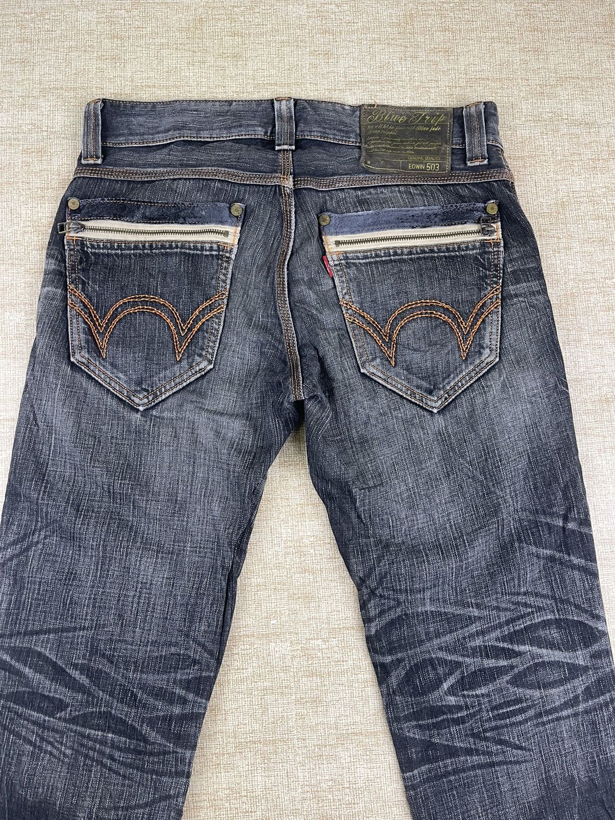 Edwin × If Six Was Nine × Vintage VINTAGE EDWIN 503 Flared Blue Trip Denim Pants Size US 32 / EU 48 - 10 Thumbnail
