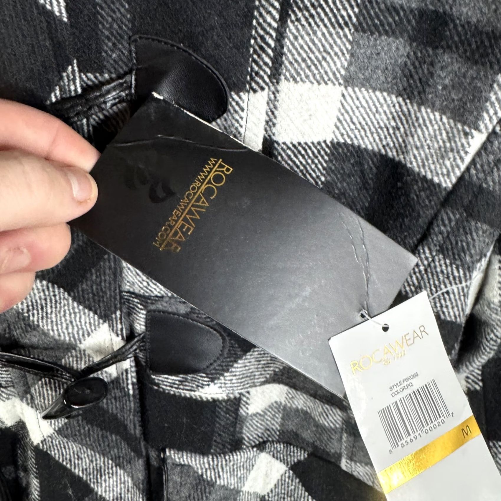 Rocawear Rocawear Coat Womens M Black Plaid Hooded Toggle Pockets Fur Trim Winter Parka Jacket Size M / US 6-8 / IT 42-44 - 5 Thumbnail