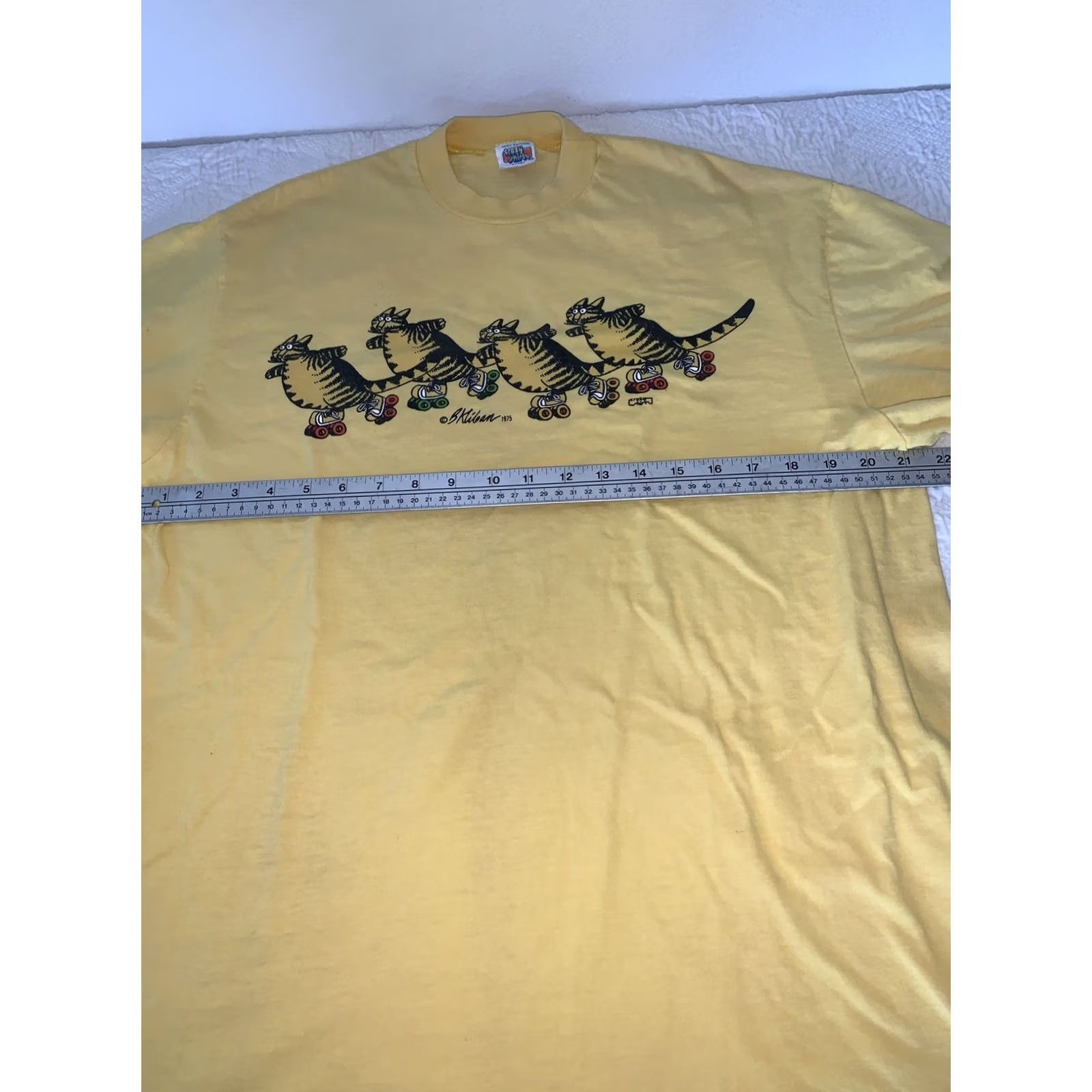 Vintage B Kliban Cat Vintage 70s Shirt - Crazy Shirts XL Yellow Size US XL / EU 56 / 4 - 6 Thumbnail