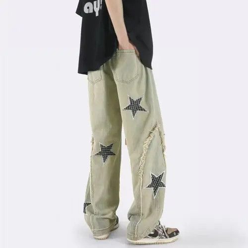 VIBE vintage vibe drawstring star embroidered high street jeans Size US 32 / EU 48 - 2 Thumbnail