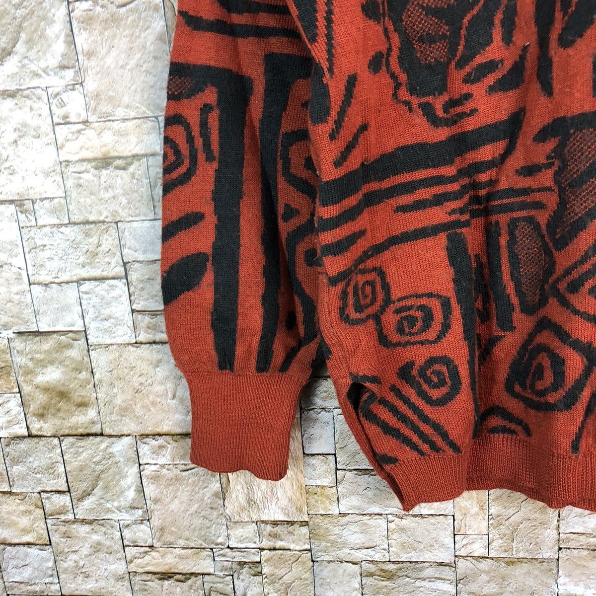 Homespun Knitwear × Japanese Brand × Vintage ALB Orange art vintage Knitwear #A687 Size S / US 4 / IT 40 - 7 Thumbnail