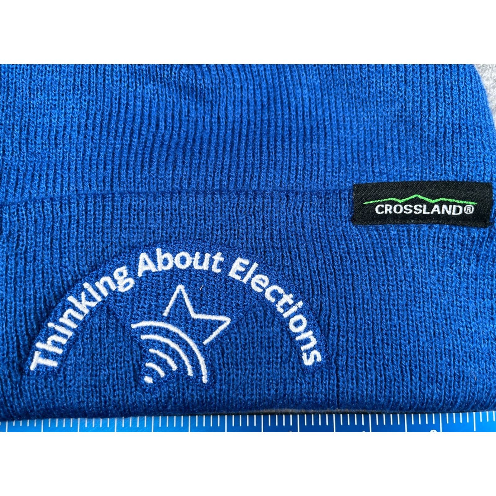 Vintage Crossland Beanie Toque Hat Adult Blue 100% Acrylic Knit Wool/Casual Outdoor Winter Size ONE SIZE - 2 Thumbnail