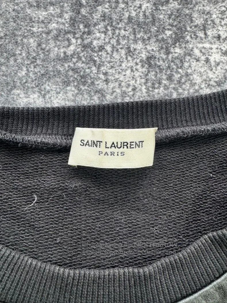 Saint Laurent Paris Saint Laurent Paris Patch Leather Sweatshirt Size US XL / EU 56 / 4 - 3 Thumbnail