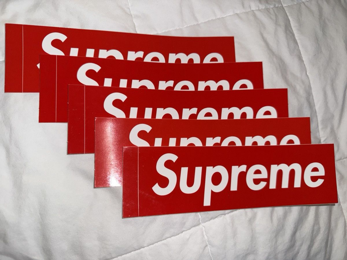 Supreme 5 total SUPREME Red Box Logo Bumper Stickers Decals 2.2x7.6” Size ONE SIZE - 6 Thumbnail