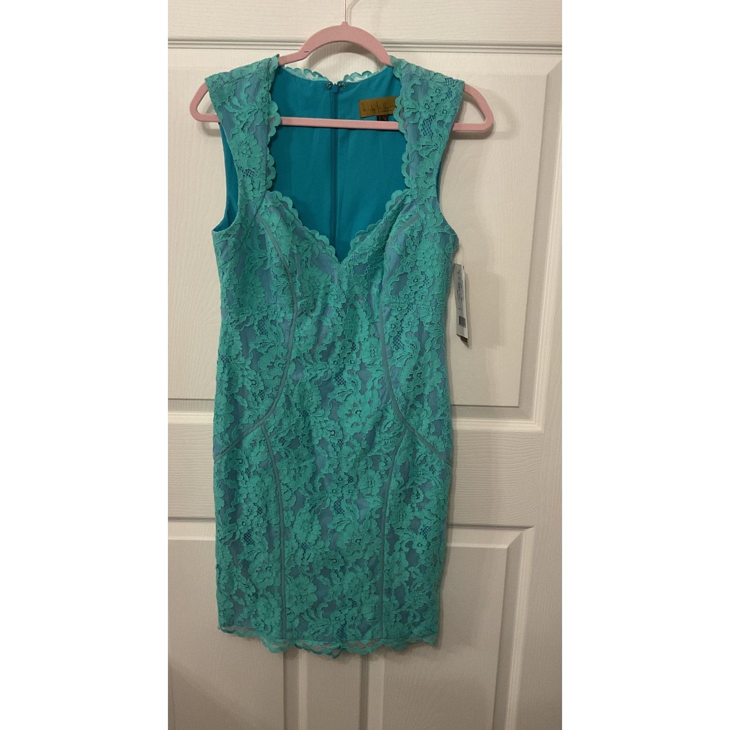 NWT Nicole Miller Lace Fitted Silhouette Cocktail Dress, 8 - www.tita.cl