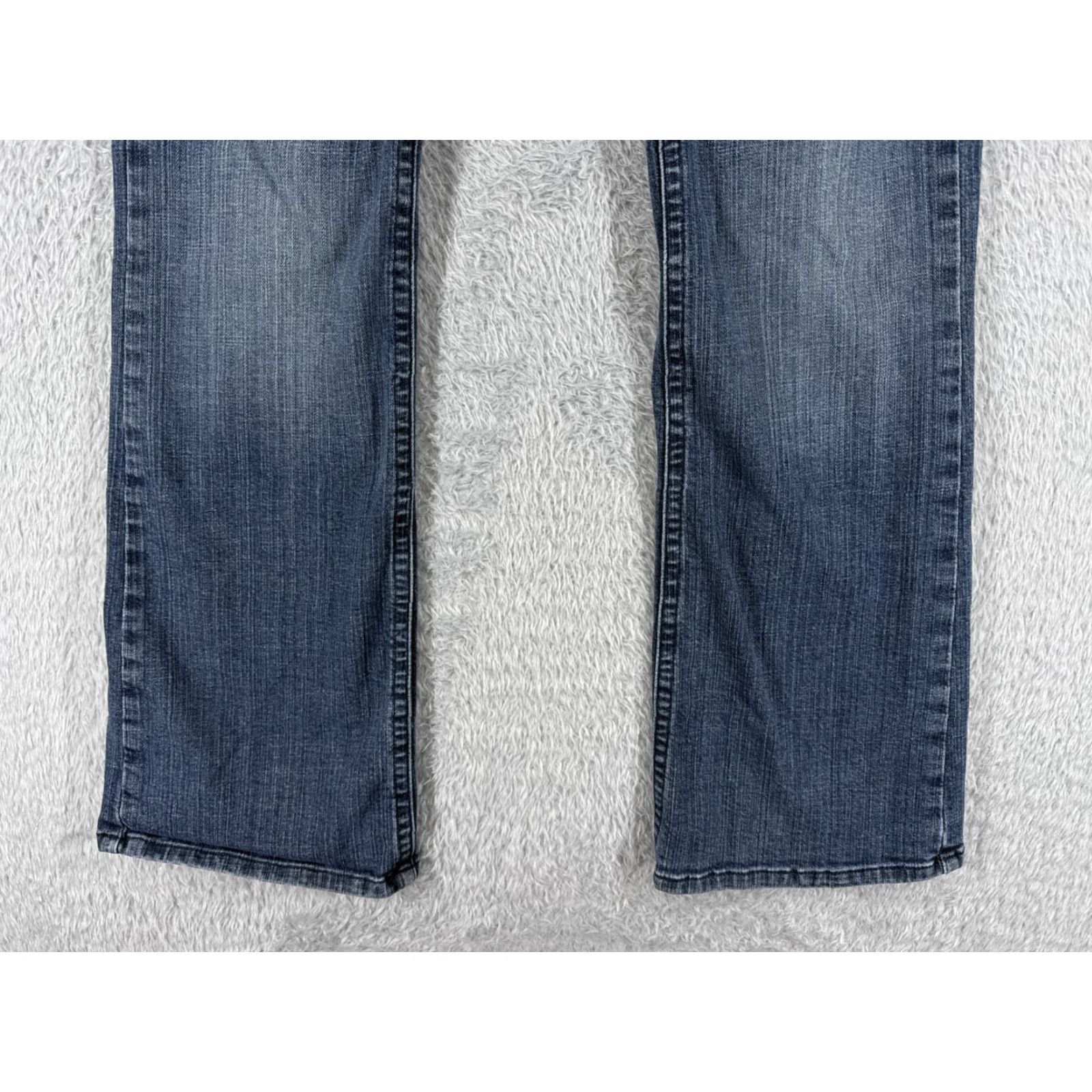 Vintage Sneak Peek Jeans Women's Denim 13 Blue Low Rise Flared 31x31 Slim Distressed Zipper 5-Pocket Buckle Bke Vintage No? Size 34" / US 12 / IT 48 - 3 Thumbnail