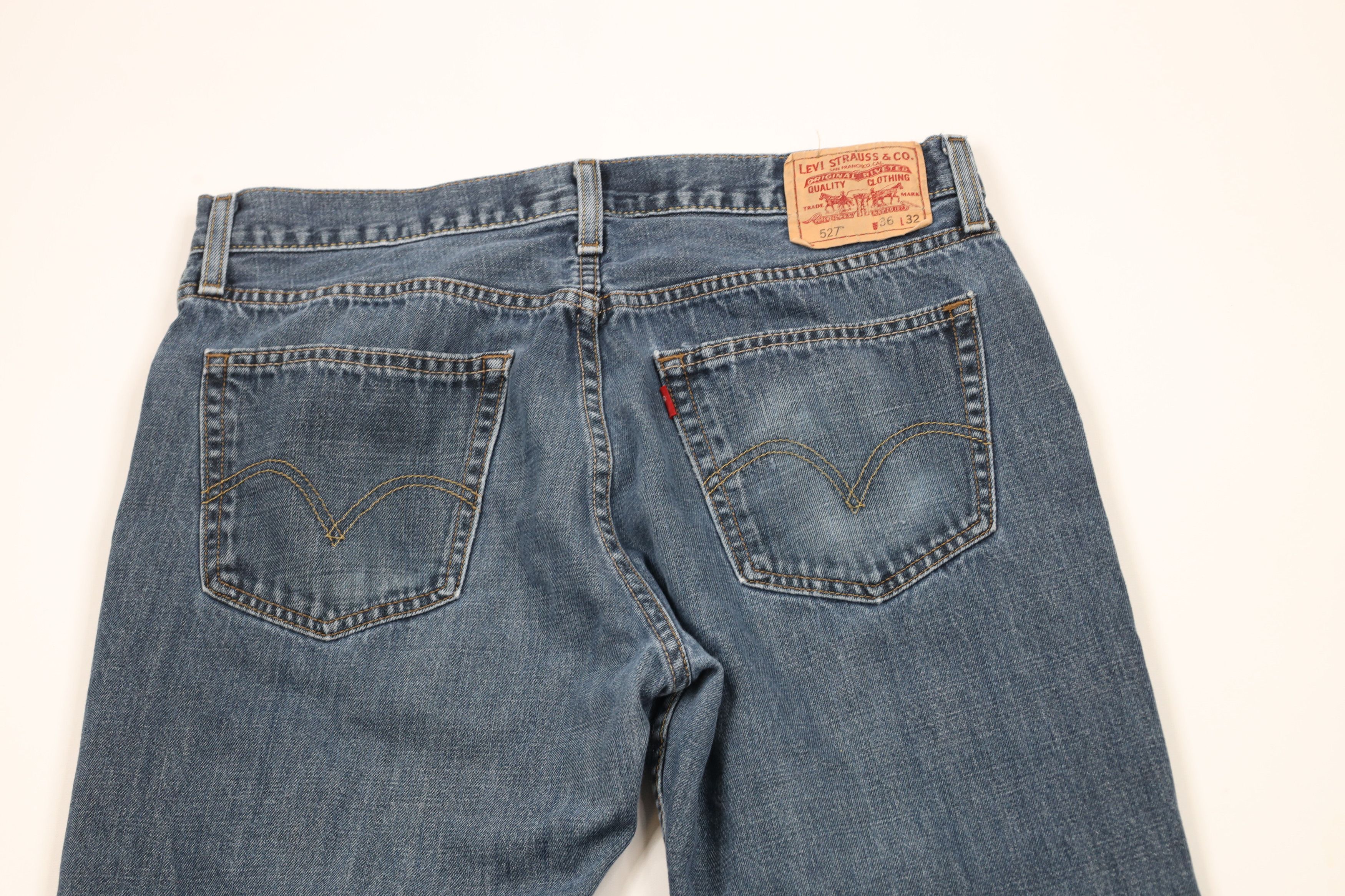 Levi's × Vintage Vintage Y2K Levis 527 Wide Leg Bootcut Denim Jeans Blue Size US 36 / EU 52 - 12 Thumbnail