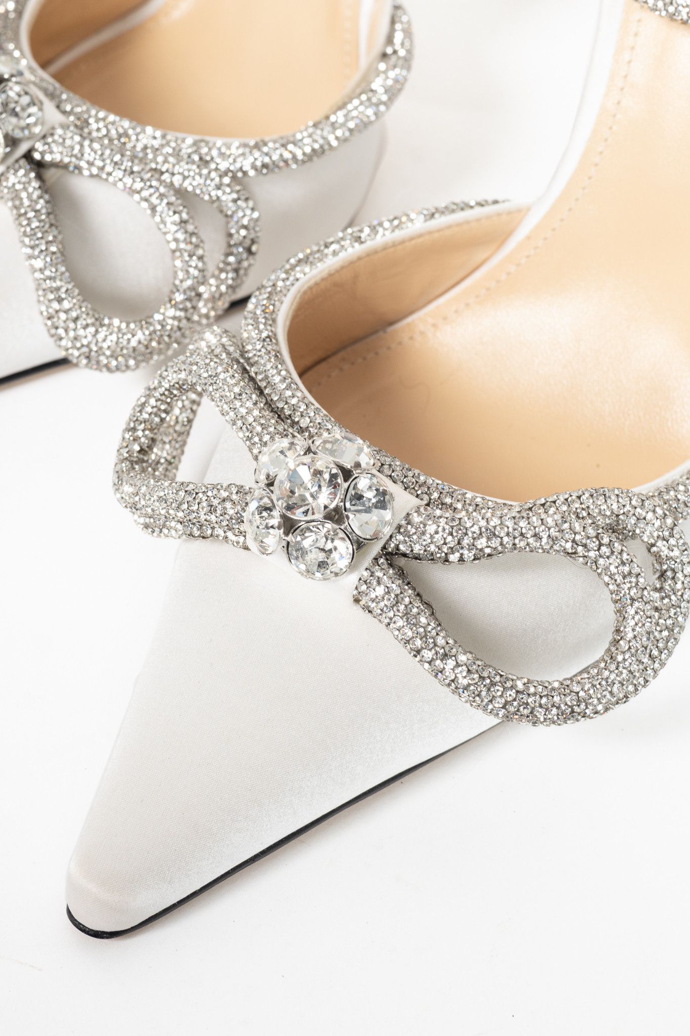 MACH & MACH MACH & MACH Double Bow Silk-Satin Crystal-Embellished Heels Size US 9 / IT 39 - 7 Thumbnail