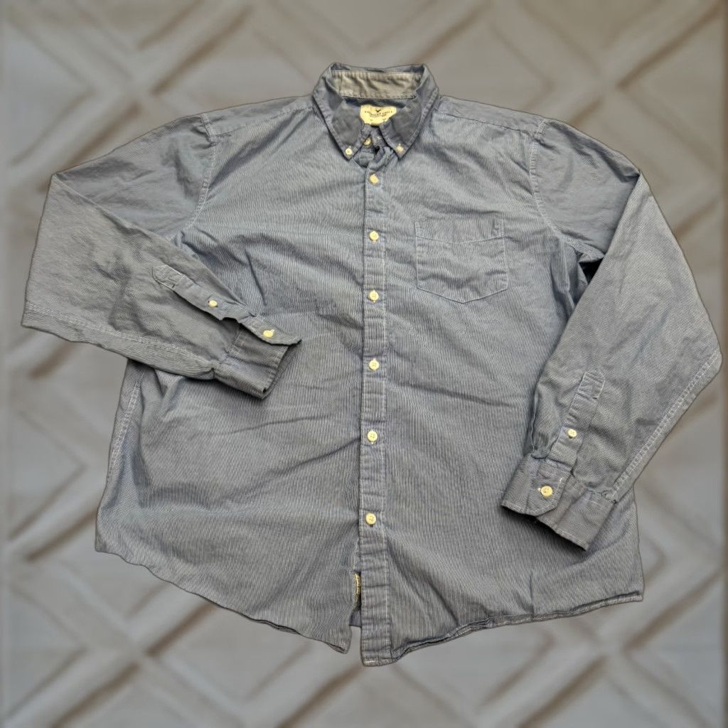 American Eagle Outfitters American Eagle Outfitters Classic Fit Button-Up Shirt Mens XL Blue Striped Casual Workwear Size US XL / EU 56 / 4 - 1 Thumbnail