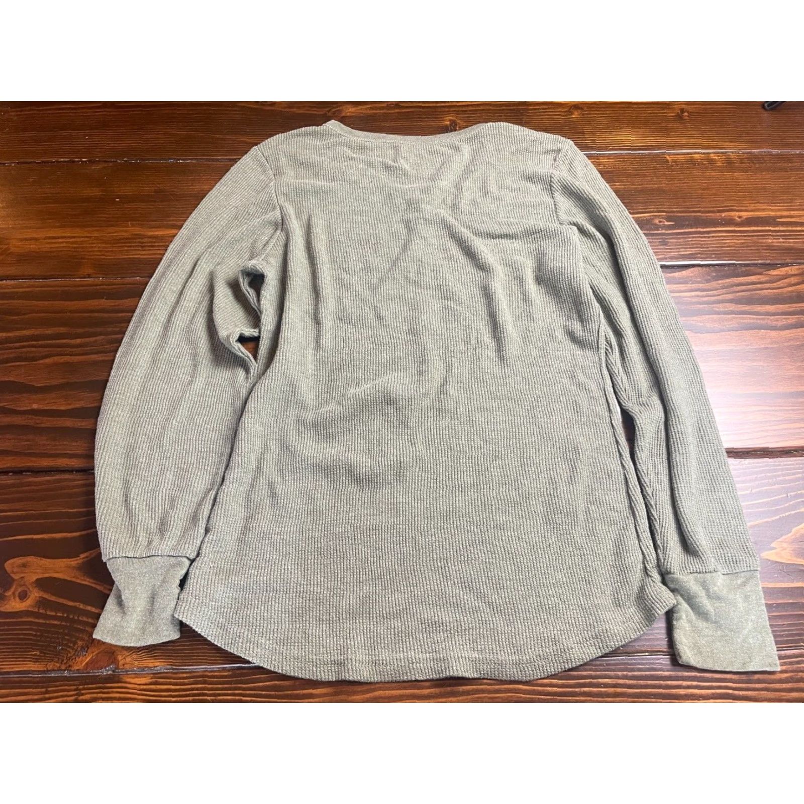 Vintage Bobbie Brooks Sweater Women's XL Green Long Sleeve Ribbed ¼ Button V Neck Pullover Knit Fashion Modern Womens Size XL / US 12-14 / IT 48-50 - 2 Thumbnail