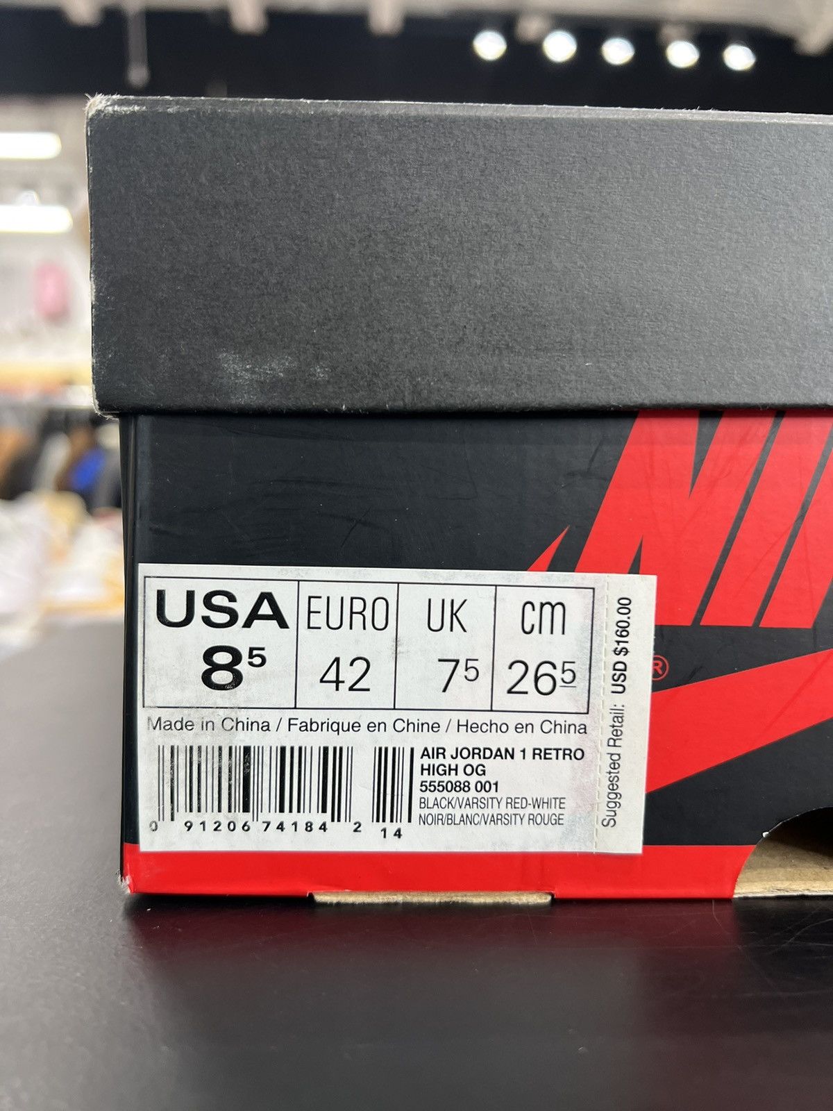 Jordan Brand × Nike Jordan 1 Bred Banned Sz. 8.5 (2016) Size US 8.5 / EU 41-42 - 12 Thumbnail