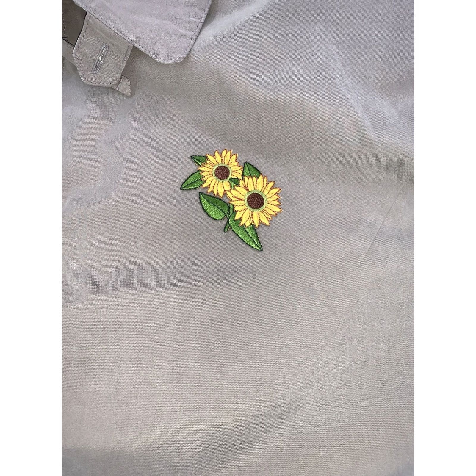 Members Only VINTAGE Members Only Bomber Jacket Unisex Medium Tan Brown Flower Patch 90s Retro Style Casual Fall Spring Jacket Mens Womens Size M / US 6-8 / IT 42-44 - 2 Thumbnail
