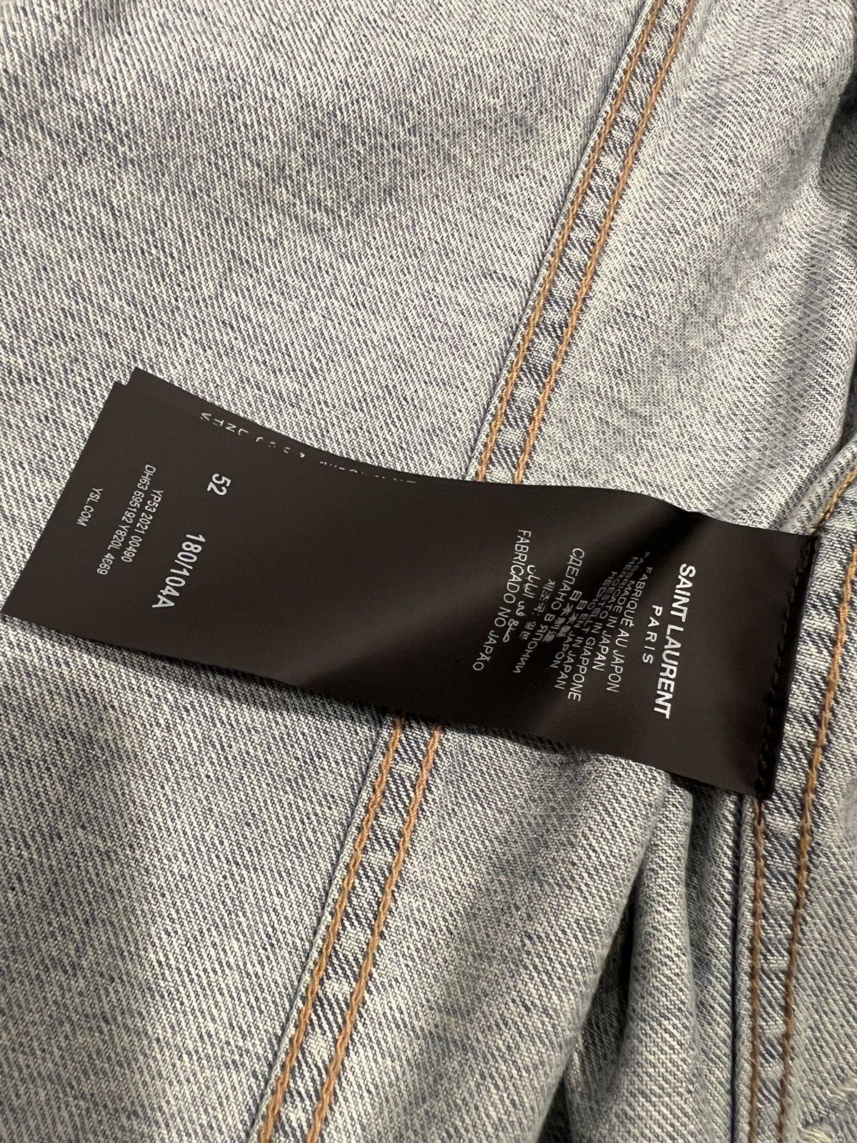 Saint Laurent Paris Saint Laurent men’s blue ripped denim jacket. 52/L Size US L / EU 52-54 / 3 - 8 Thumbnail