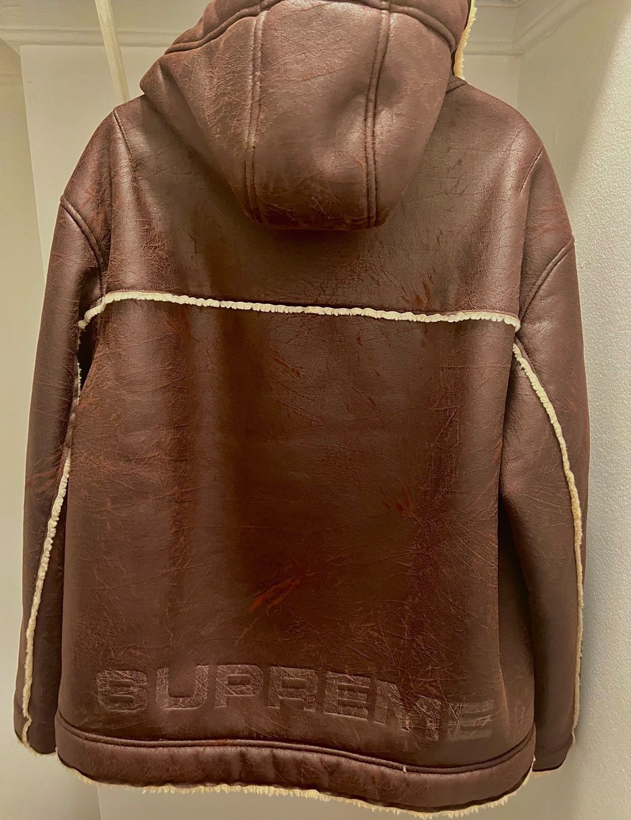 Men's Supreme Leather Jackets | Grailed