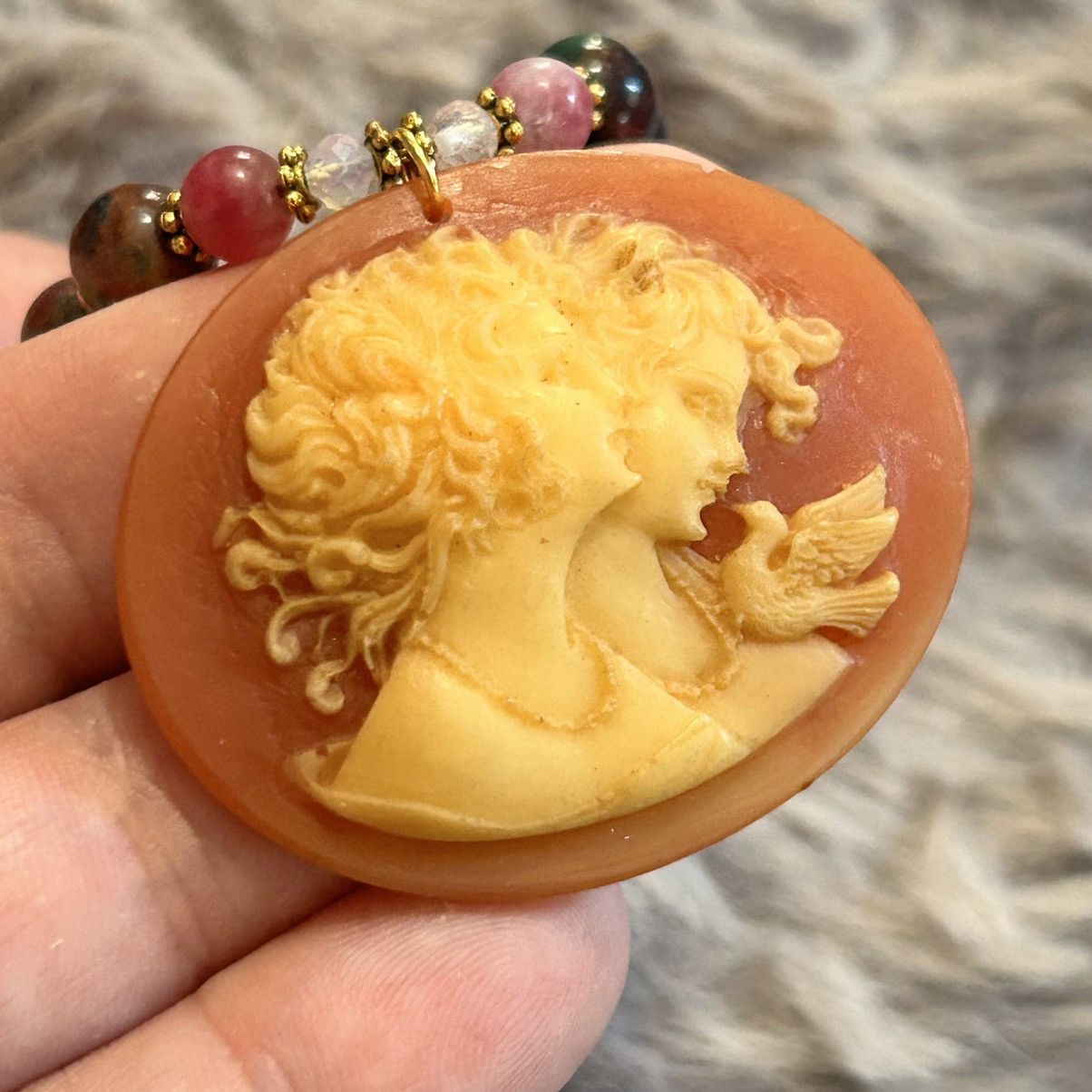 Handmade Handcrafted genuine blood stone elbaite vintage necklace Size ONE SIZE - 8 Thumbnail