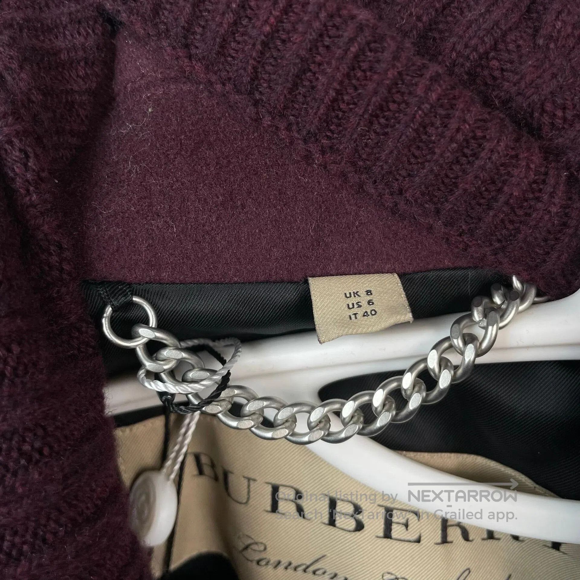 Burberry Burberry Long Burgundy Cashmere Coat. Size S / US 4 / IT 40 - 5 Thumbnail