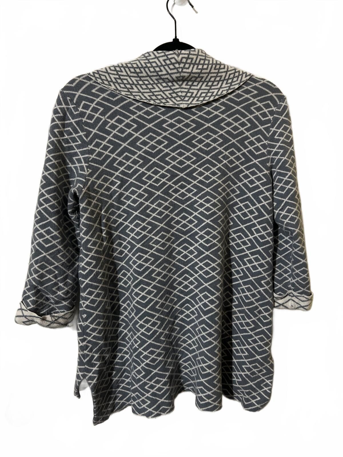 Other Moth Anthro Gray Cream Geometric Pattern Cowl Neck Sweater M Size M / US 6-8 / IT 42-44 - 4 Thumbnail