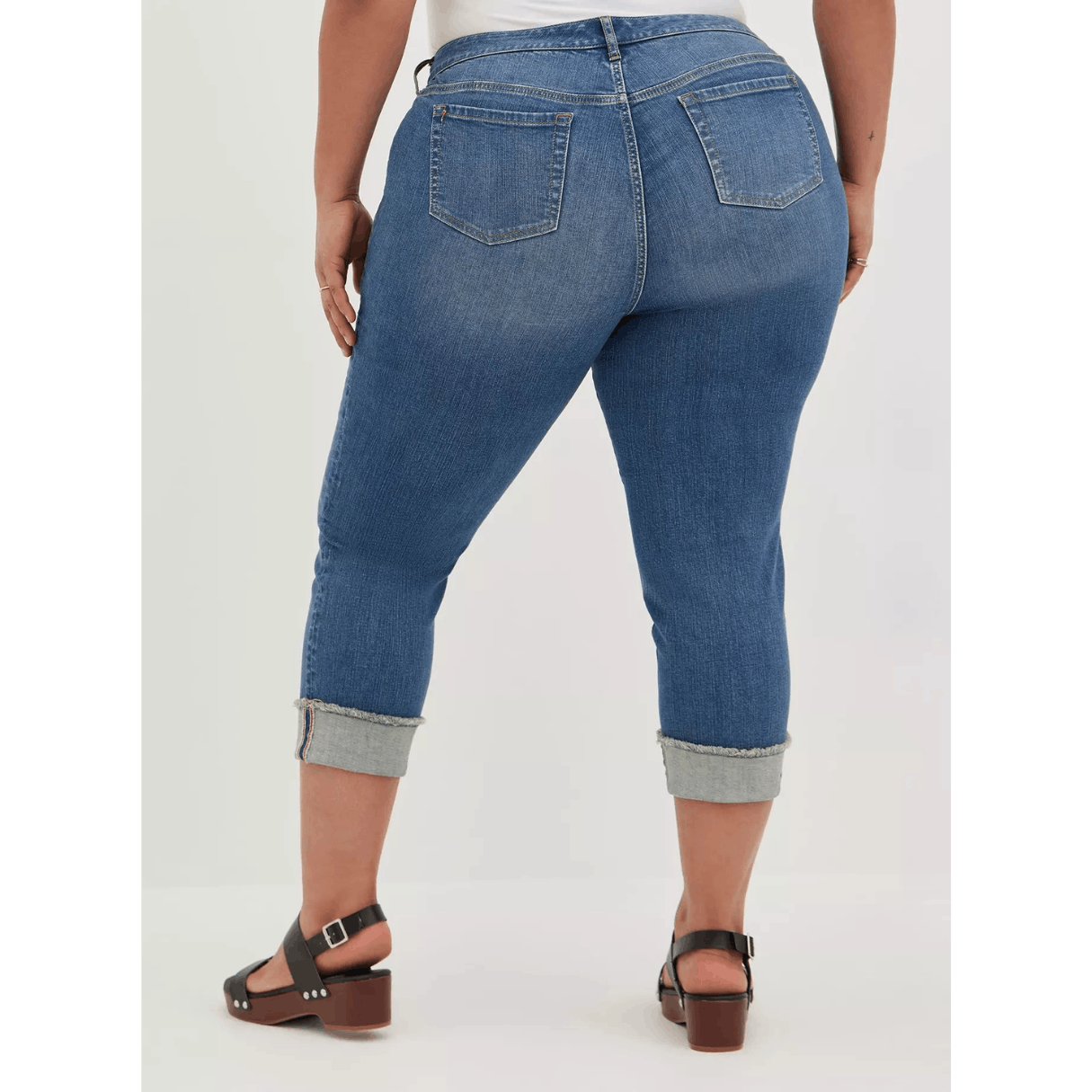 Torrid Torrid Crop Boyfriend Straight Vintage Stretch Mid-Rise Jean Size 36" / US 14 / IT 50 - 3 Thumbnail