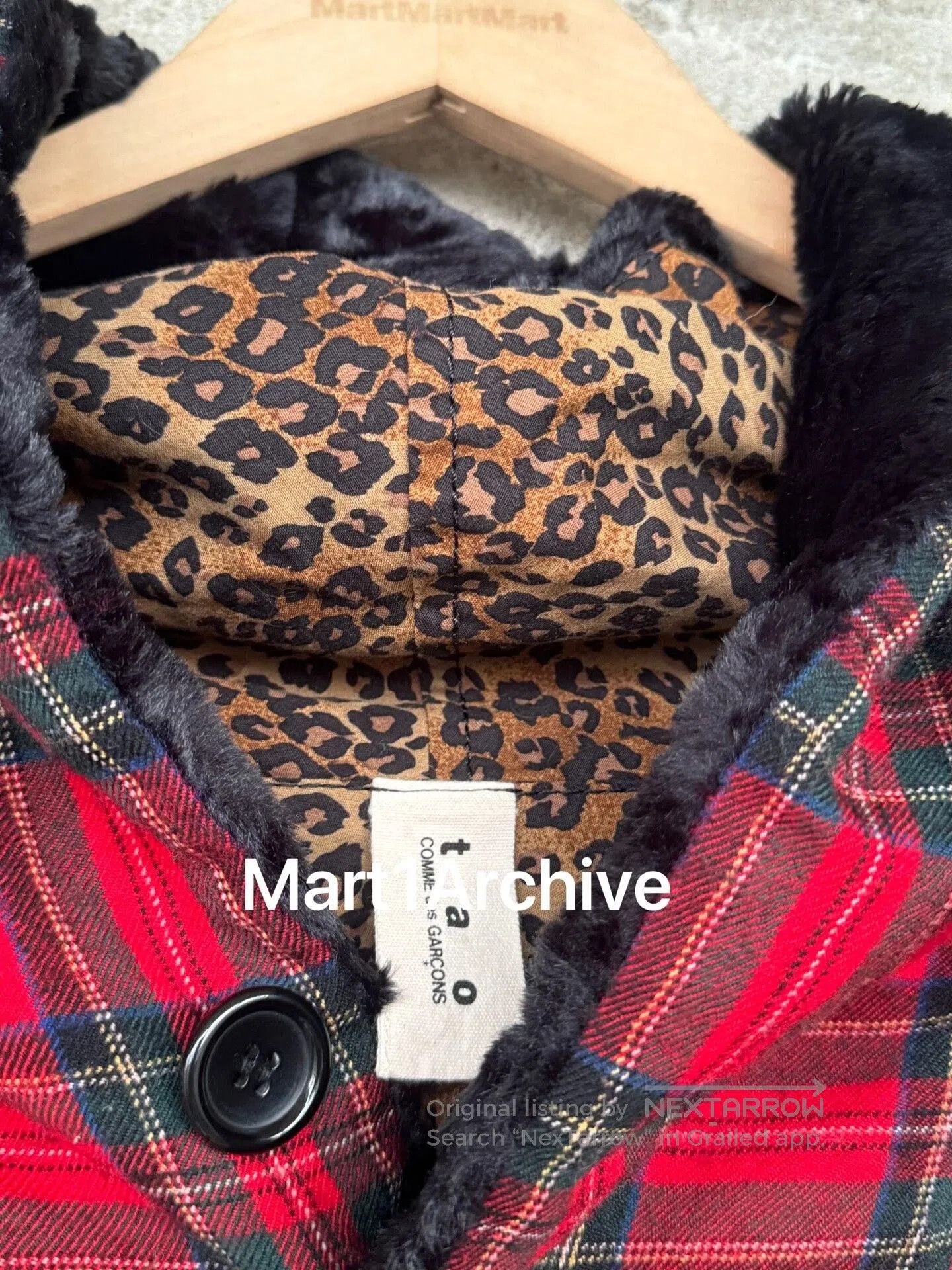 Comme des Garcons Comme Des Garçons Tao Plaid Leopard Fur Cape. Size XS / US 0-2 / IT 36-38 - 5 Thumbnail
