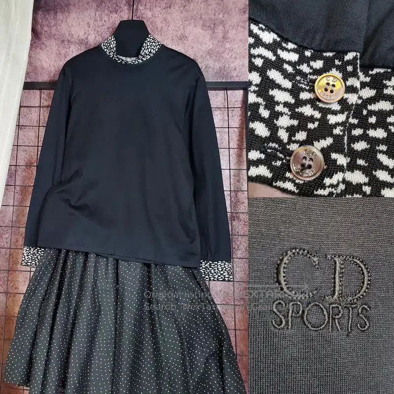 Dior Dior Black Cotton Embroidered Logo Long Sleeve Tee . Size L / US 10 / IT 46 - 1 Thumbnail