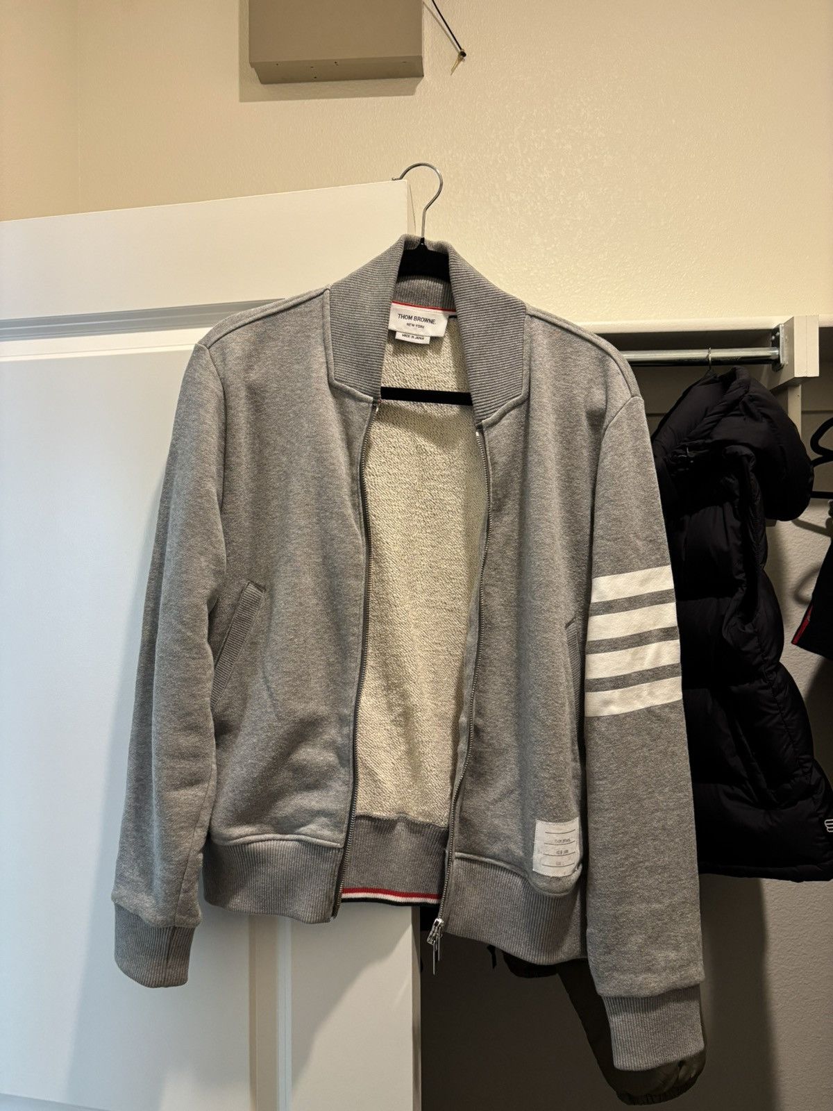 Thom Browne Thom Browne Grey Bomber Jacket Size US S / EU 44-46 / 1 - 1 Thumbnail