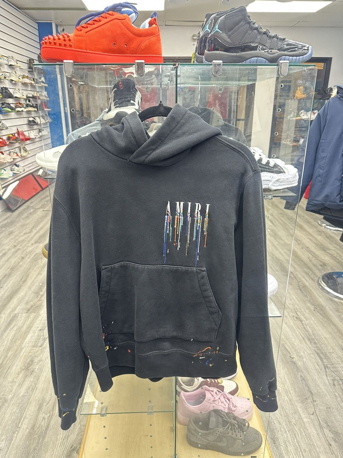 Amiri Amiri Paint Drip Logo Hoodie Size US S / EU 44-46 / 1 - 1 Thumbnail