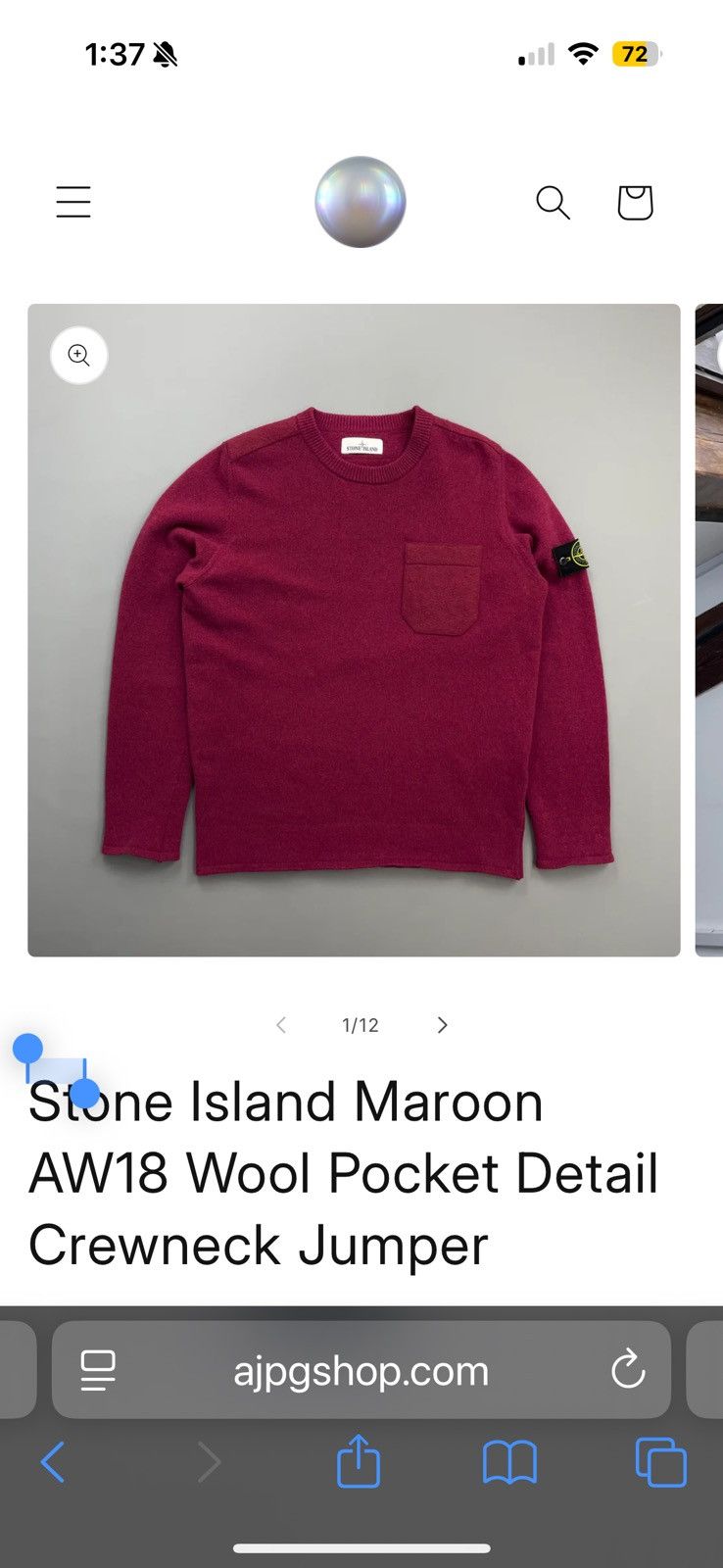 Stone Island Maroon AW18 Wool Pocket Crewneck Jumper Size US XL / EU 56 / 4 - 9 Thumbnail