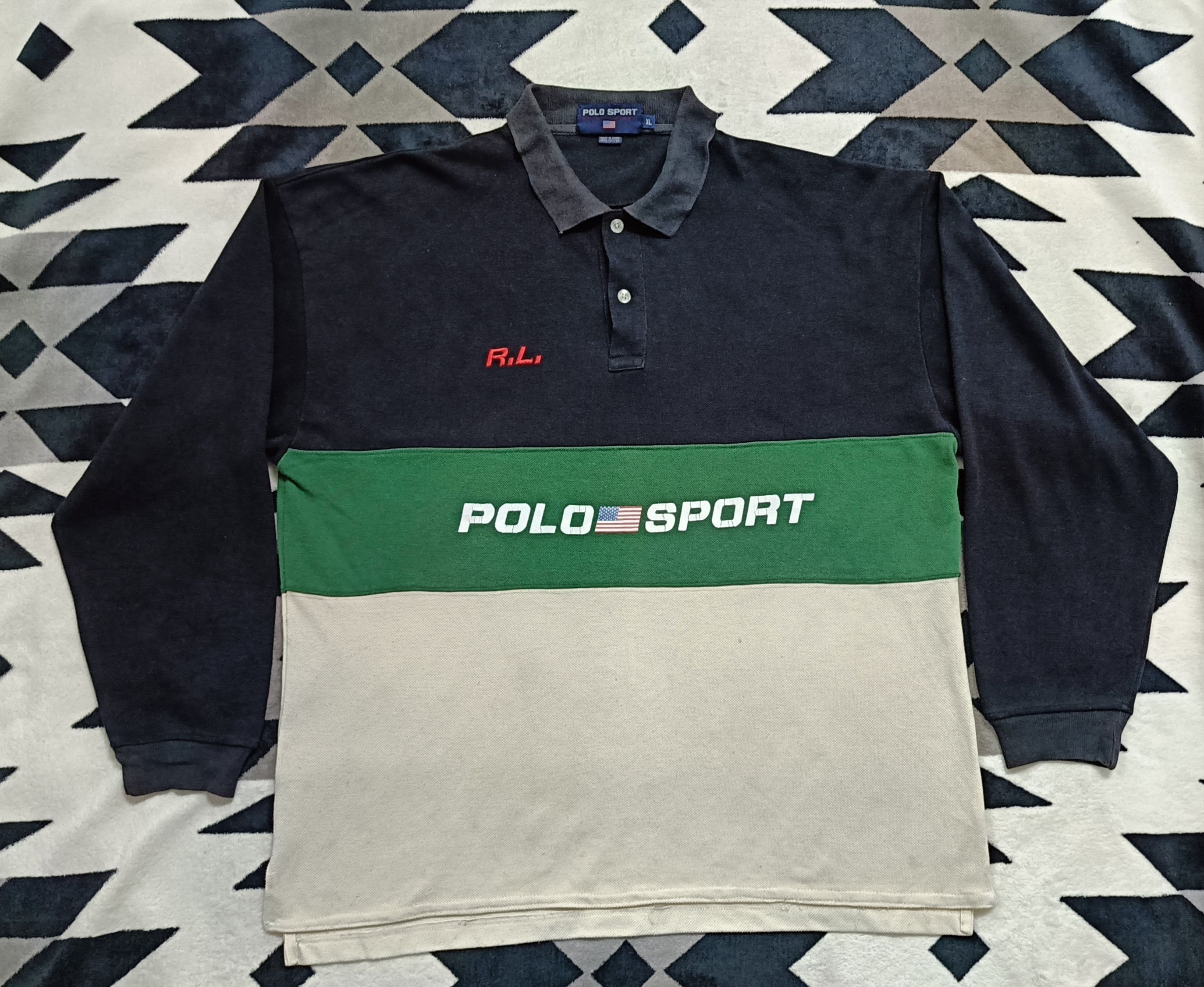 Polo Ralph Lauren 🔥🔥 Rare Vintage Polo Sport RL Long Sleeve Polo Tee Size US XL / EU 56 / 4 - 2 Thumbnail